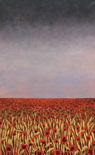 Maria Hillfon  www.hillfon.com  Papaverfält - Poppy Field, 100x160 målningar, paintings